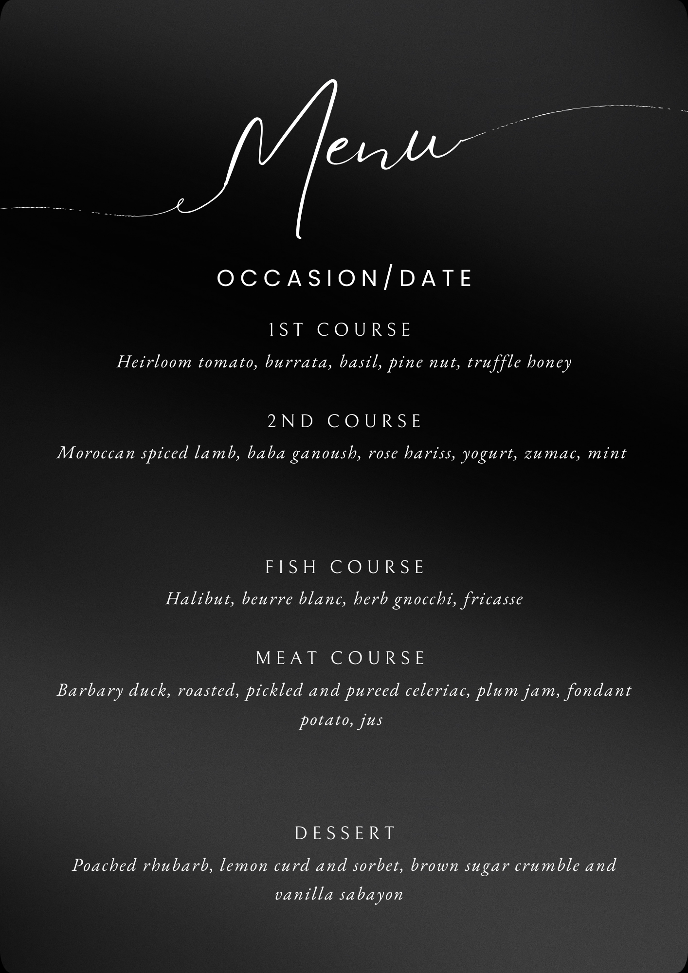 5 Course Menu - Bespoke Private Chef Menus | Fine Dining at Home NI | Cooked by Callum